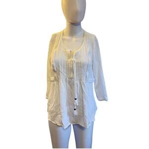 Pale Sky Women’s Small Blouse – 100% Rayon, Short Sleeve, Lightweight